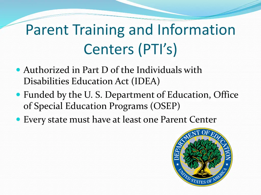 parent training and information centers pti s