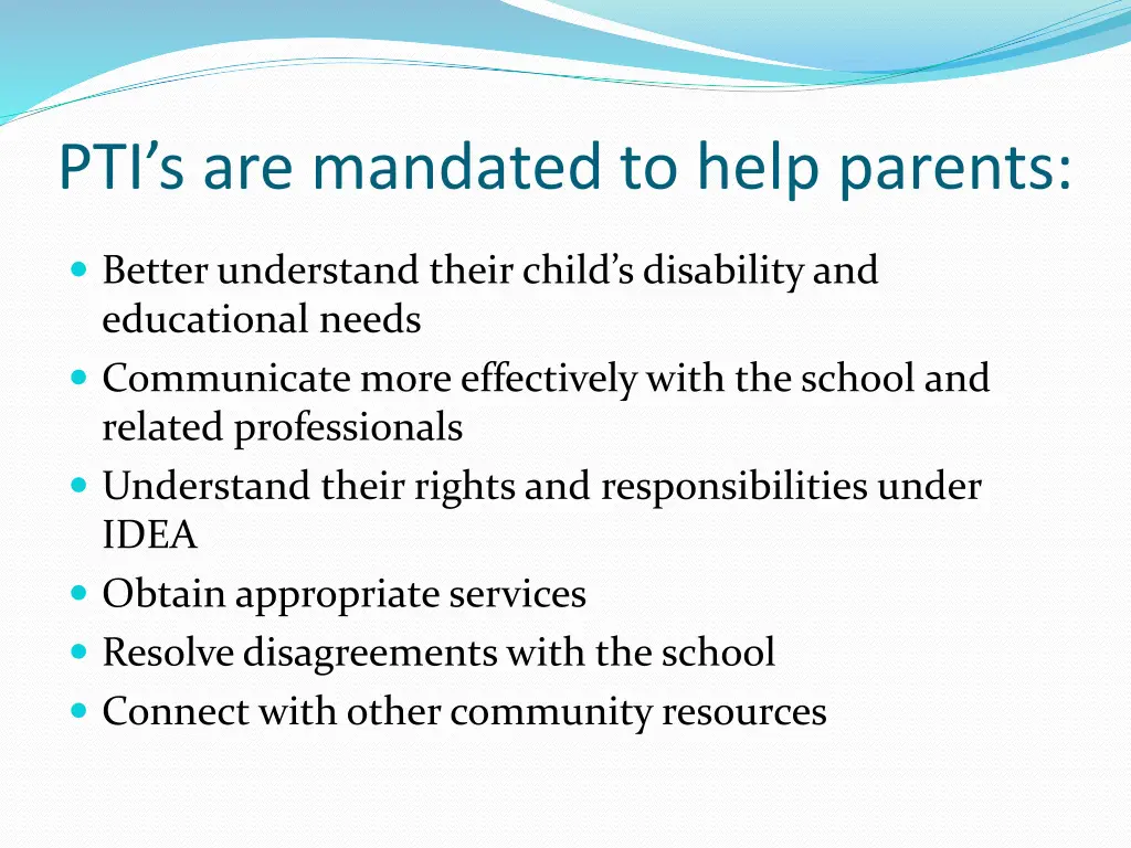 pti s are mandated to help parents