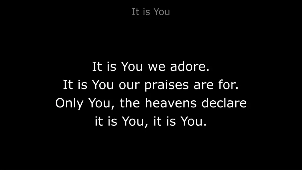 it is you 1