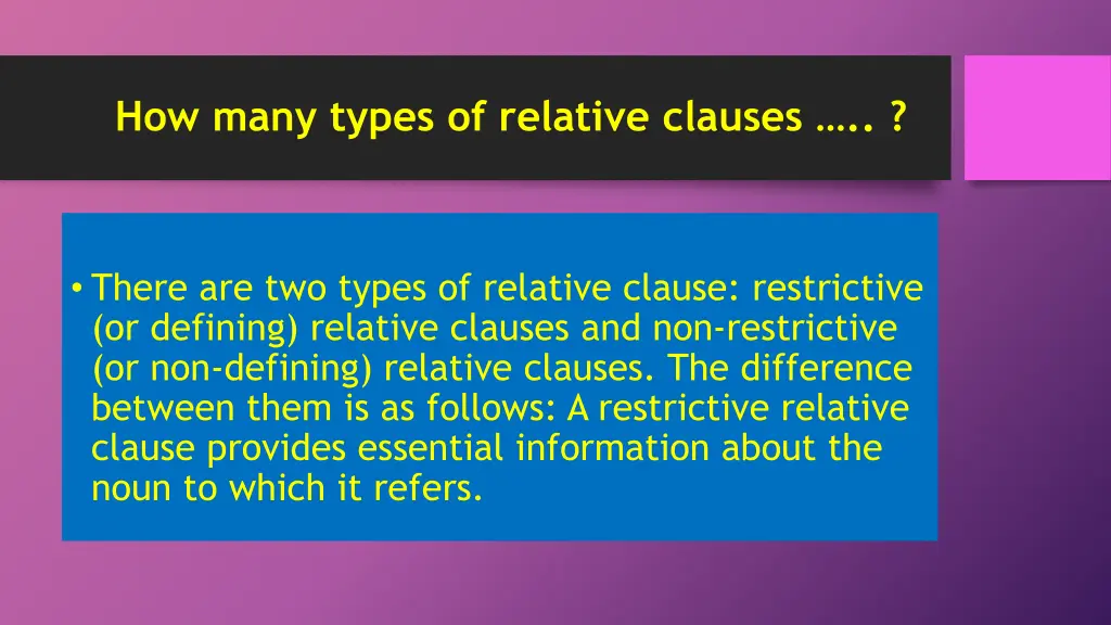 how many types of relative clauses