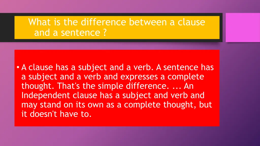 what is the difference between a clause