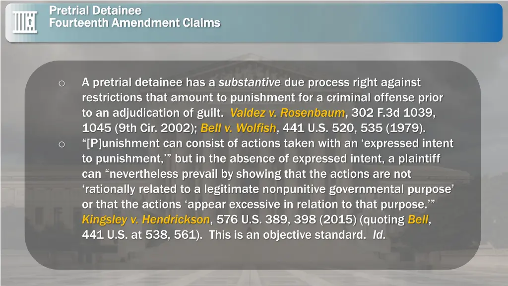 pretrial detainee pretrial detainee fourteenth
