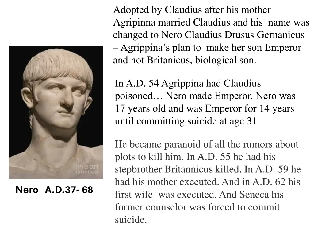 adopted by claudius after his mother agripinna