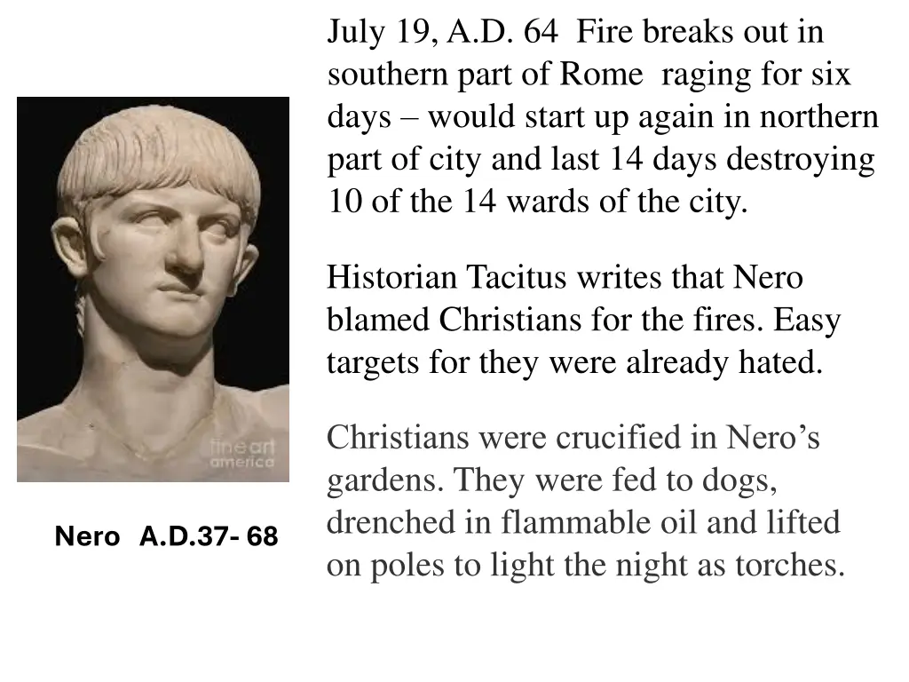july 19 a d 64 fire breaks out in southern part