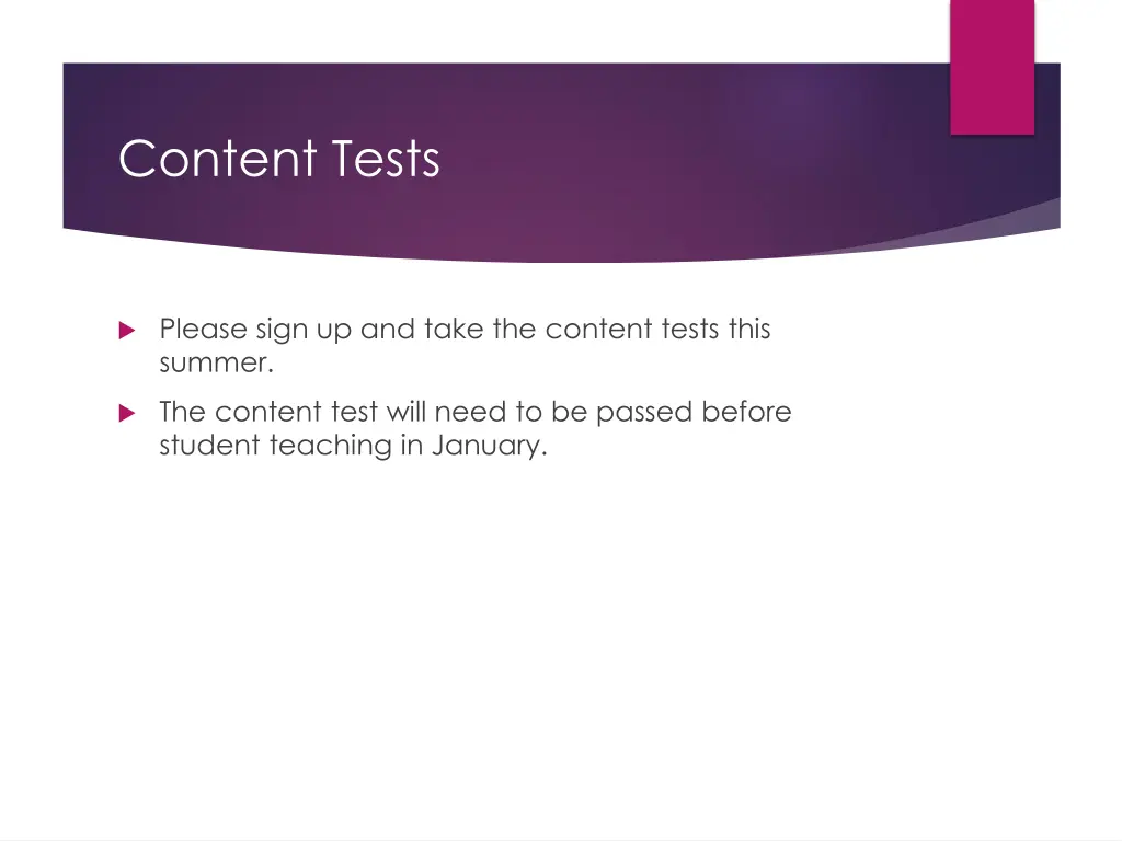 content tests