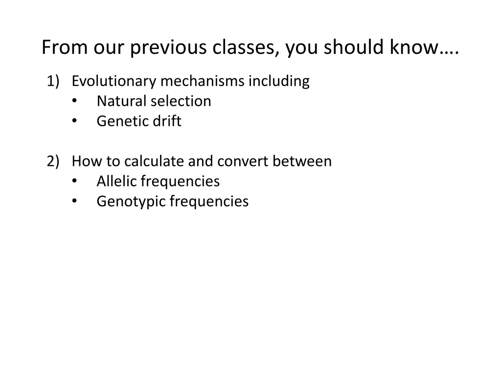 from our previous classes you should know