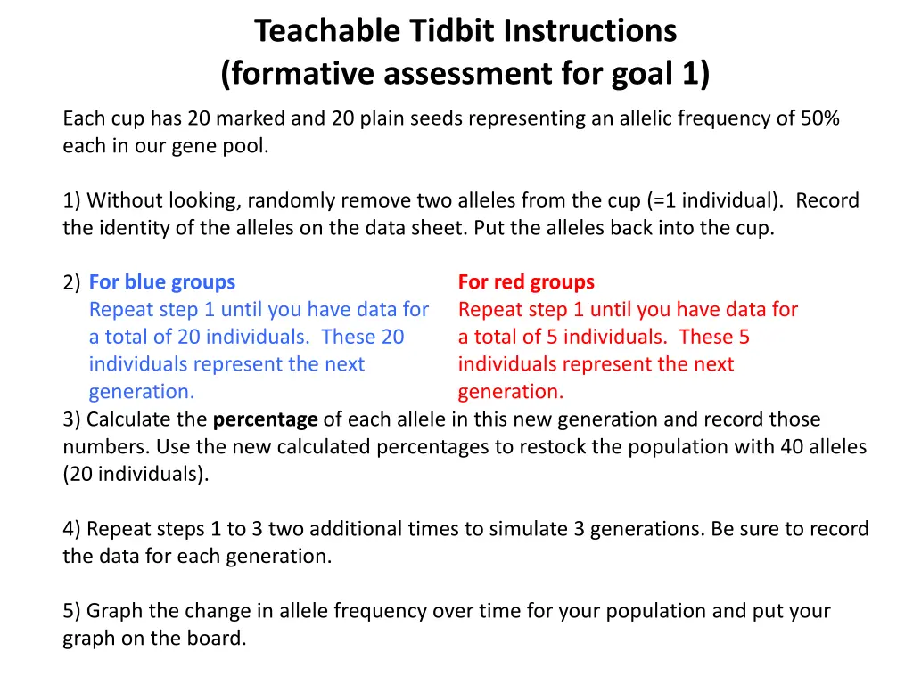 teachable tidbit instructions formative