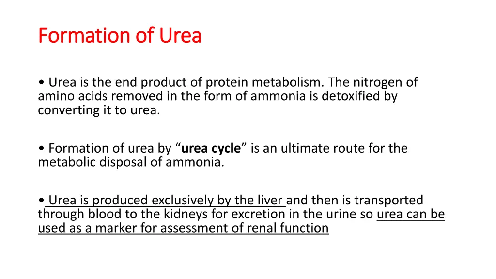 formation of urea formation of urea