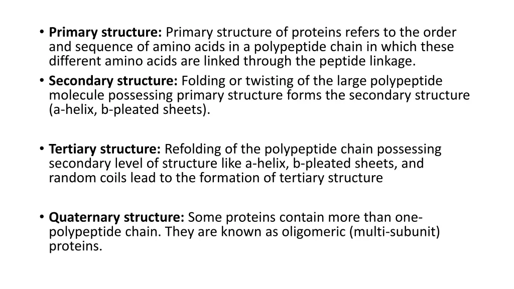 primary structure primary structure of proteins