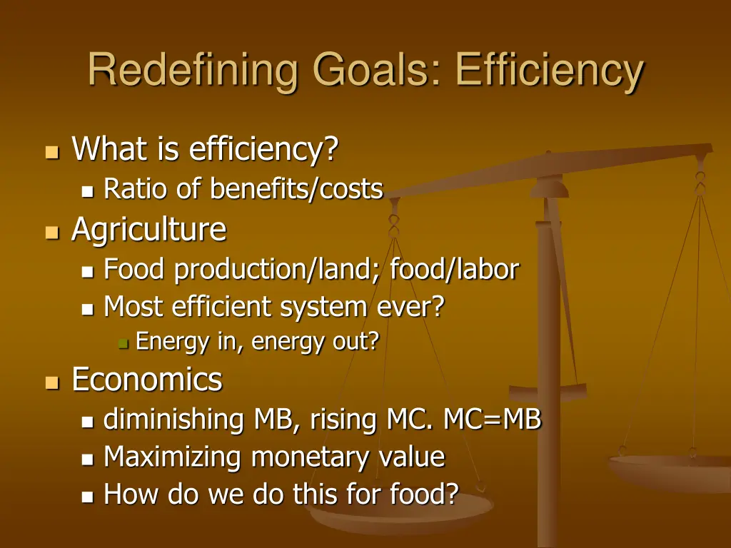 redefining goals efficiency