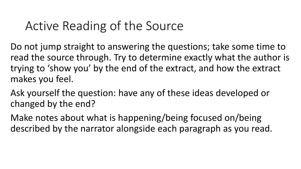 active reading of the source