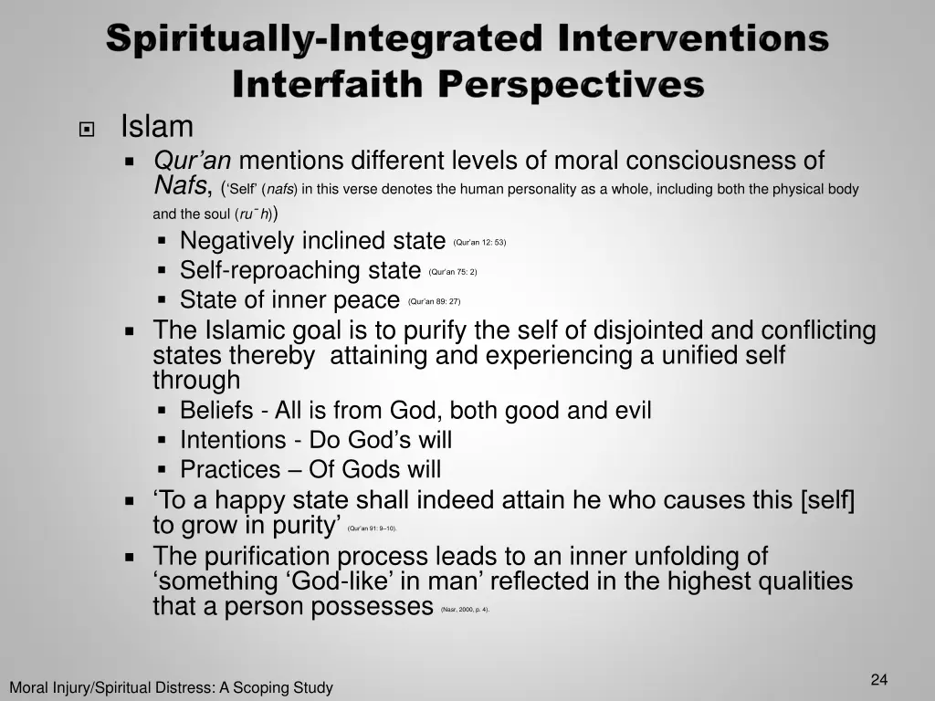 islam qur an mentions different levels of moral