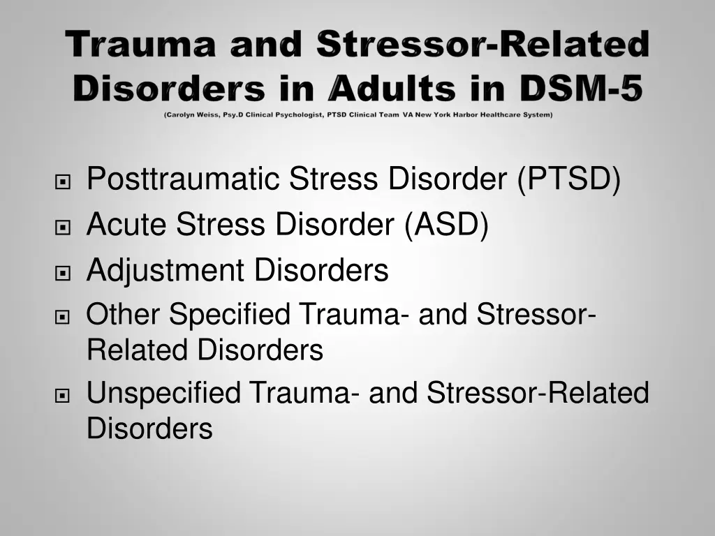posttraumatic stress disorder ptsd acute stress