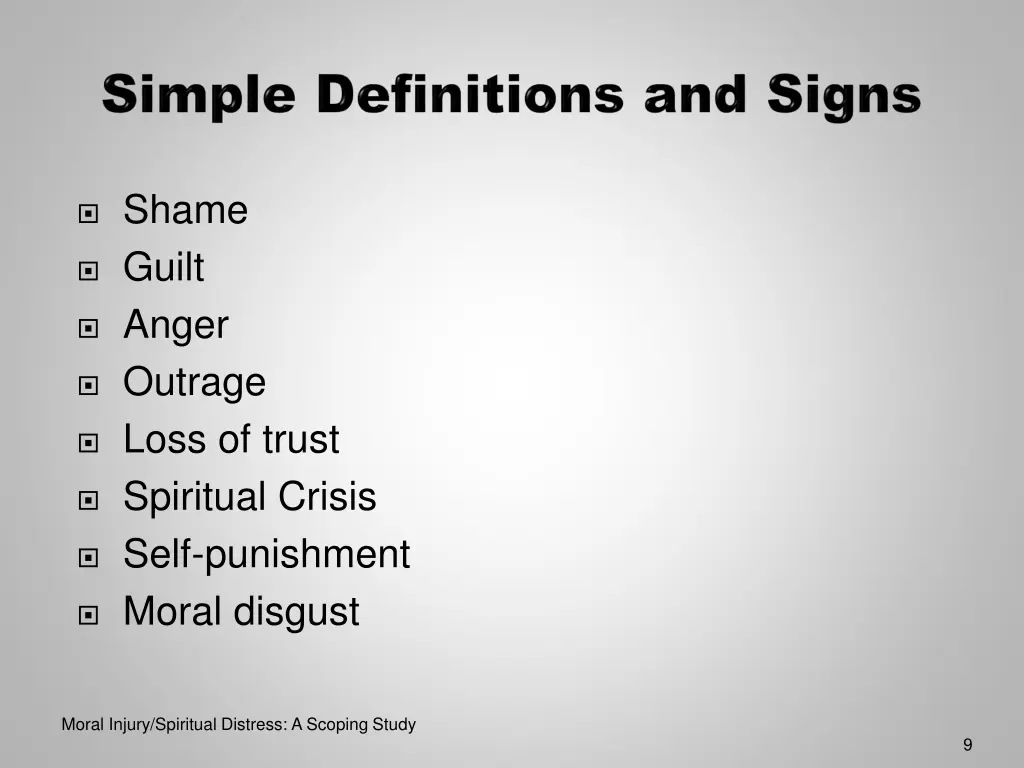 shame guilt anger outrage loss of trust spiritual