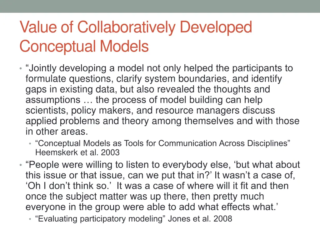 value of collaboratively developed conceptual