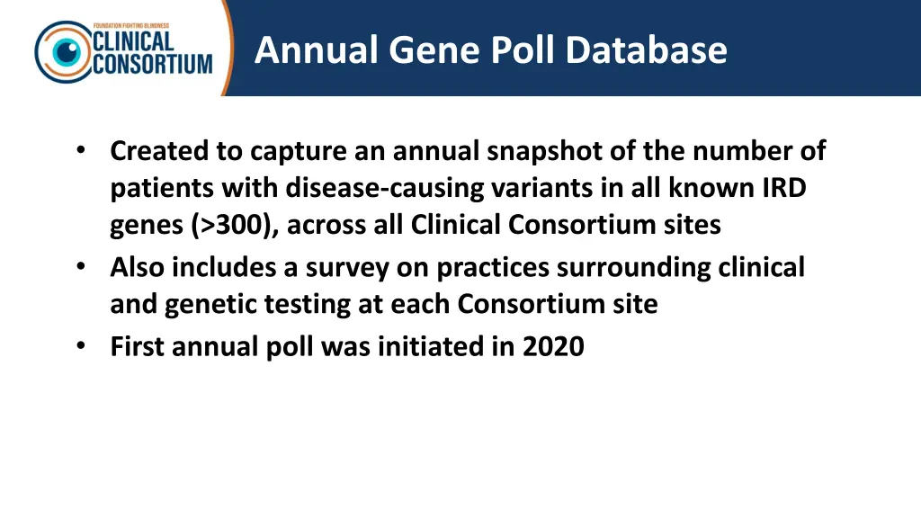 annual gene poll database