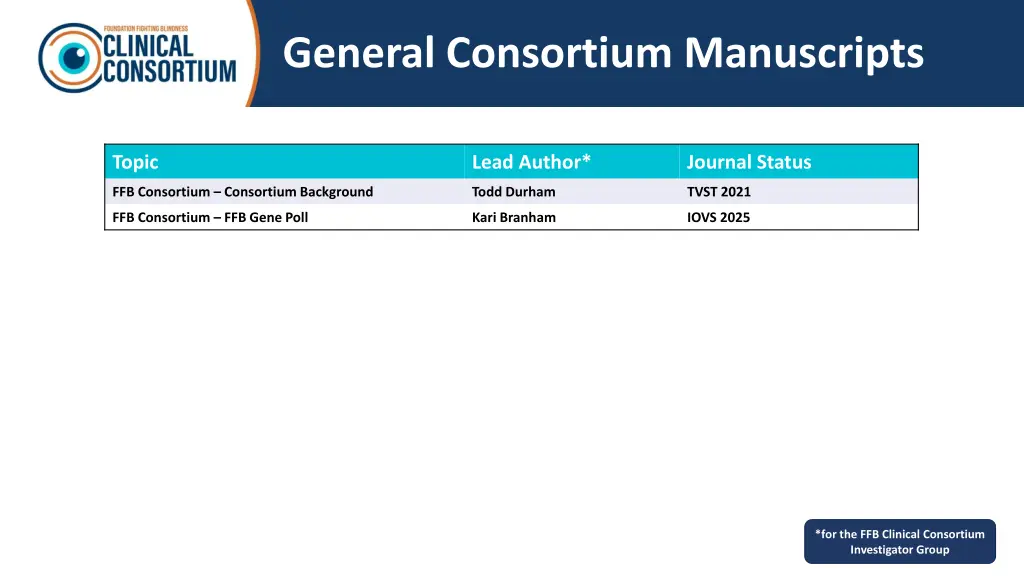 general consortium manuscripts