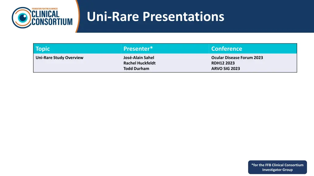 uni rare presentations