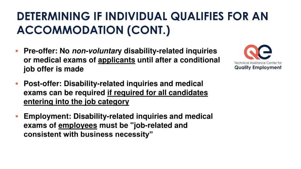 determining if individual qualifies 1