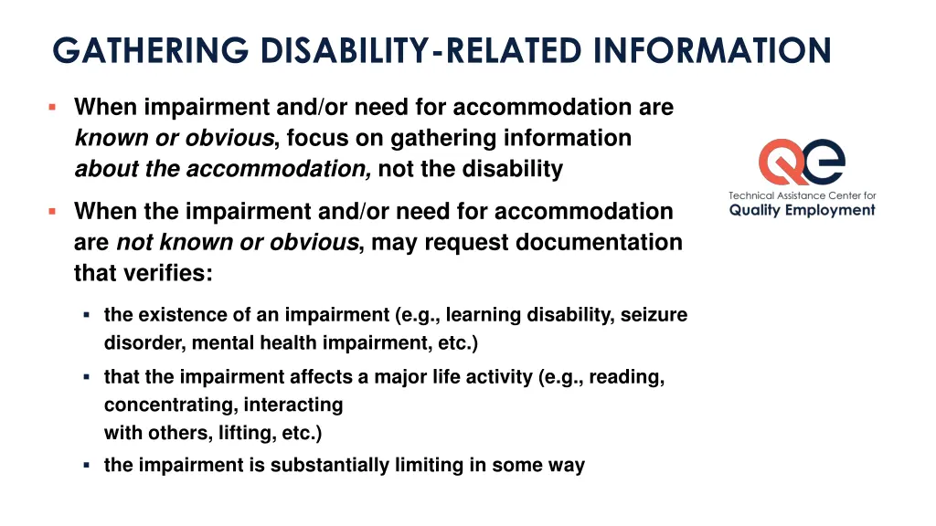 gathering disability related information