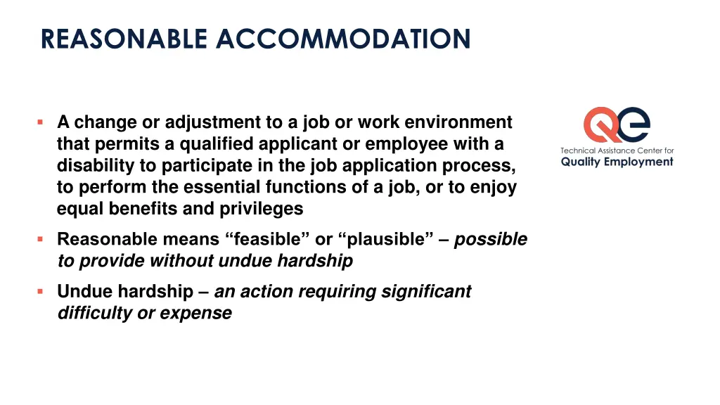 reasonable accommodation