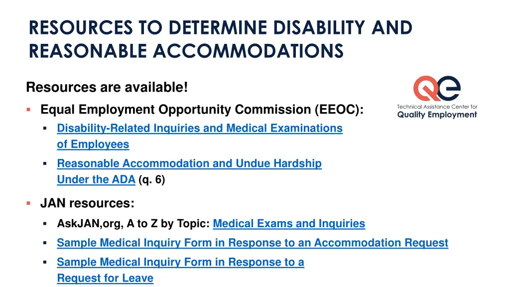 resources to determine disability and reasonable