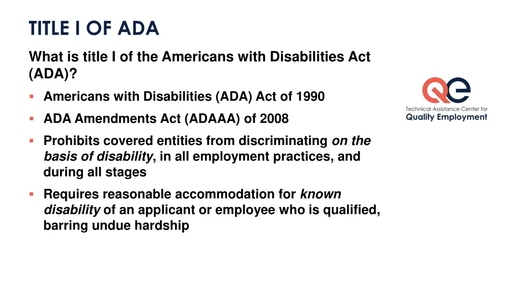 title i of ada