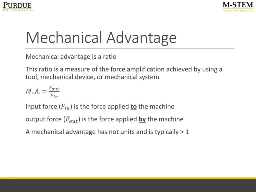 mechanical advantage