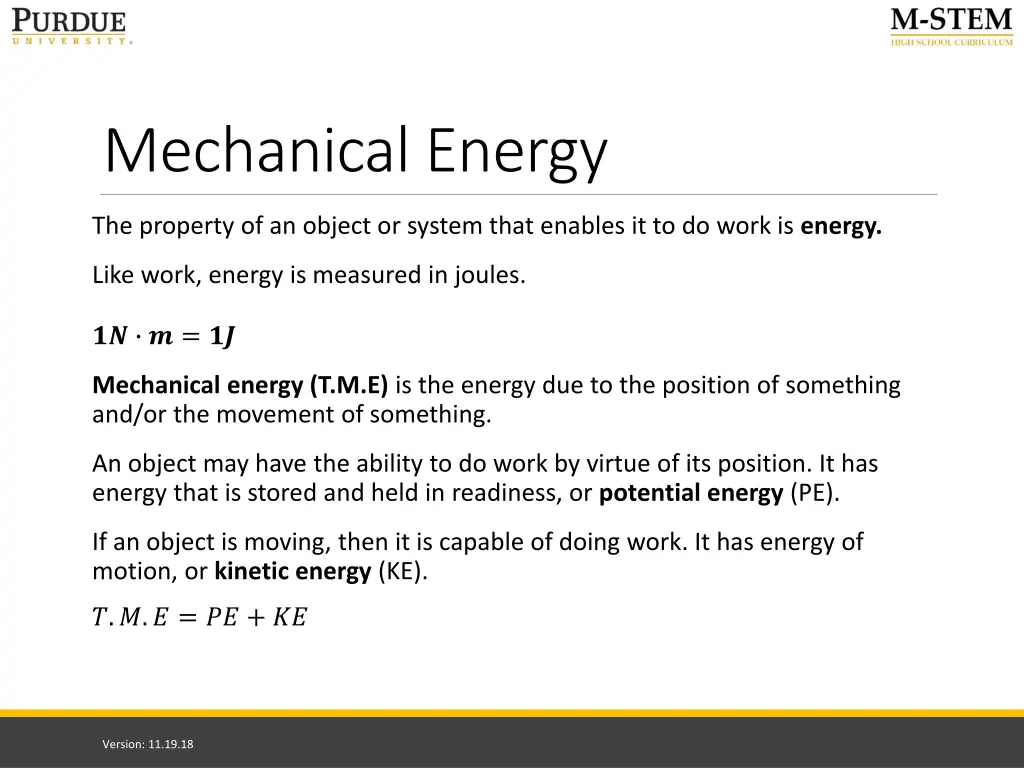 mechanical energy