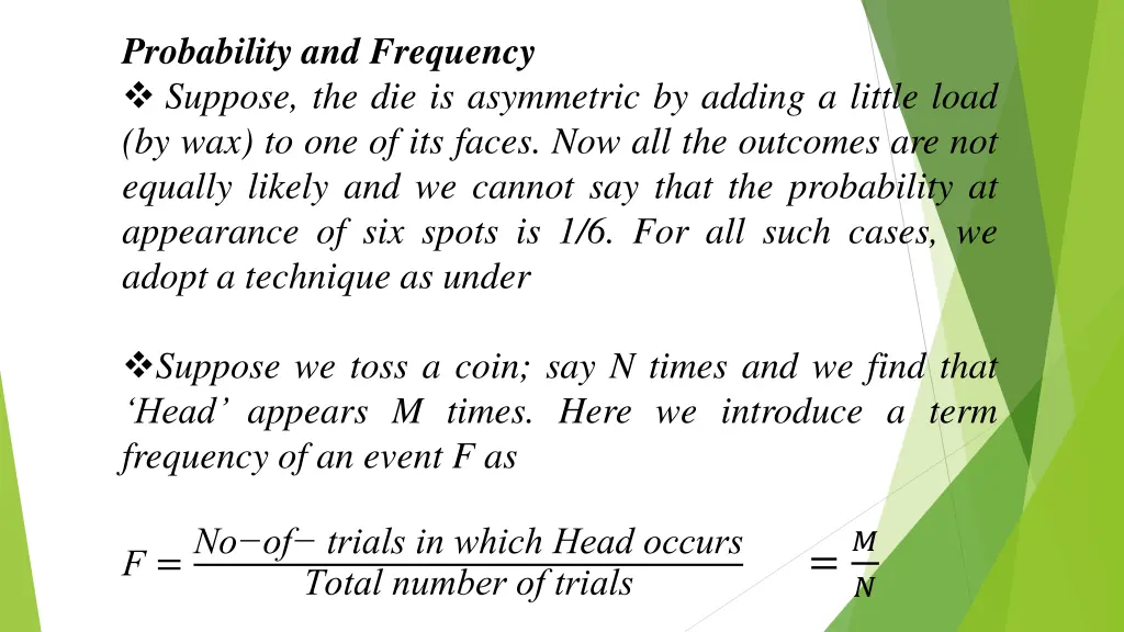 probability and frequency suppose