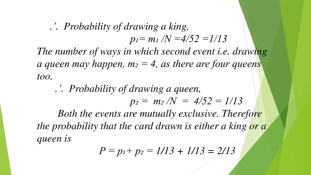 probability of drawing a king