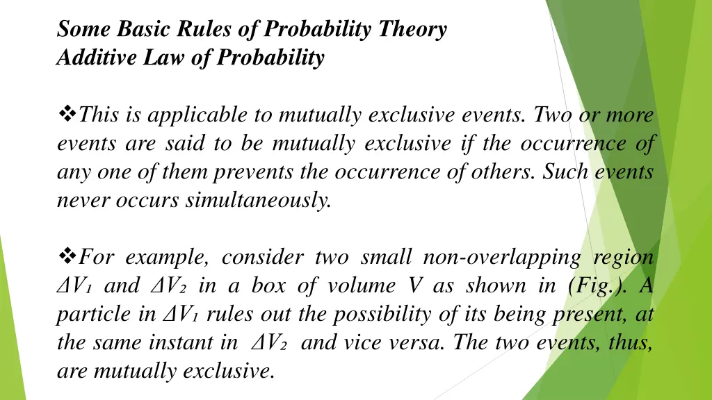 some basic rules of probability theory additive