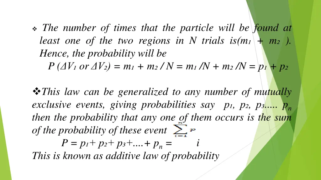 the number of times that the particle will