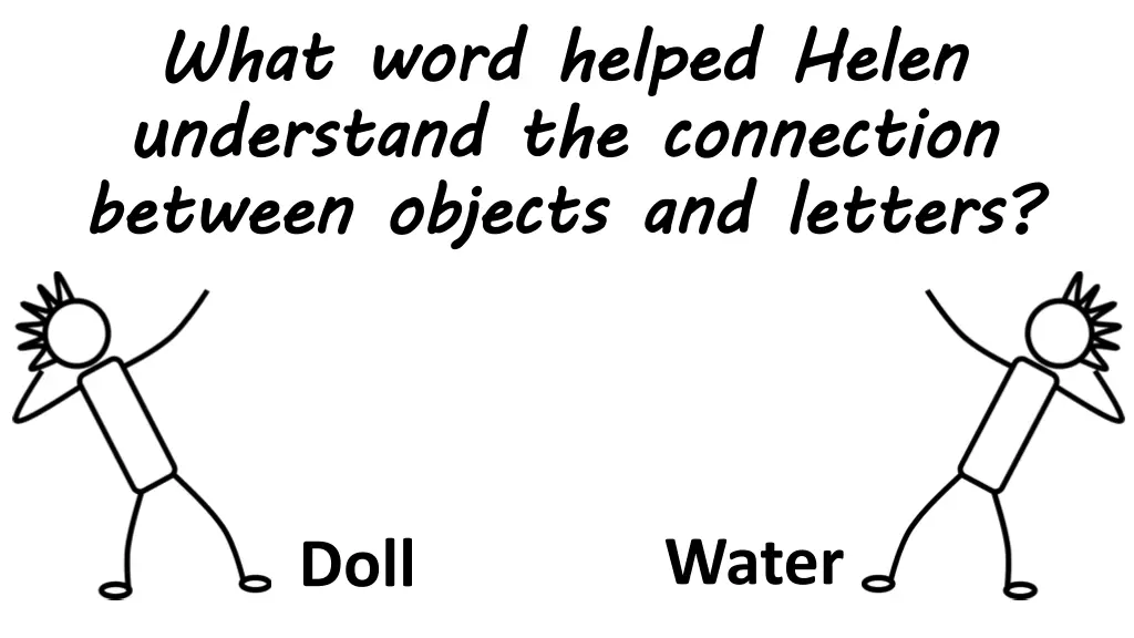 what word helped helen understand between objects