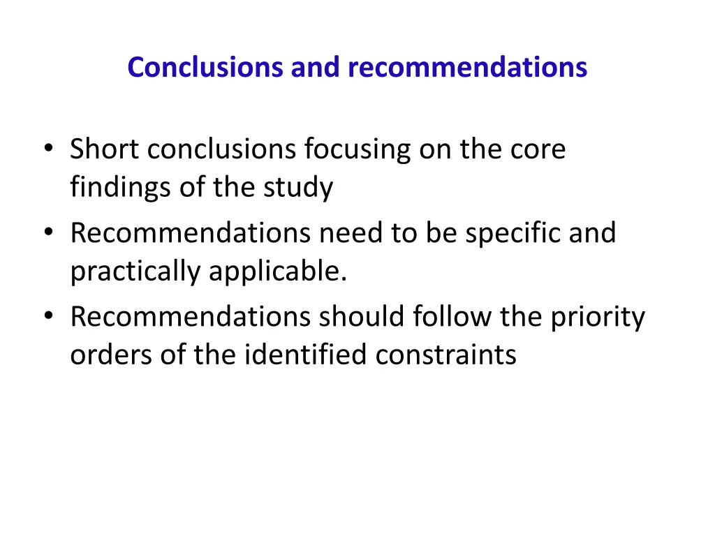 conclusions and recommendations