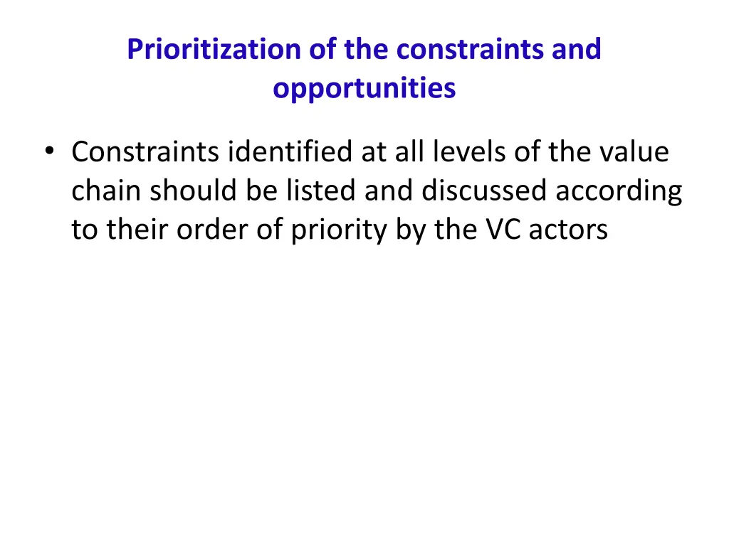 prioritization of the constraints