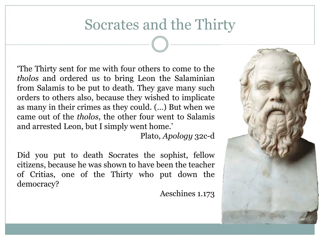 socrates and the thirty
