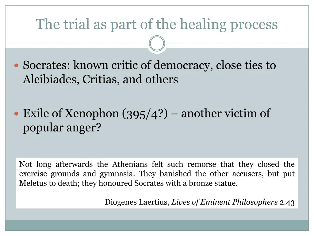 the trial as part of the healing process