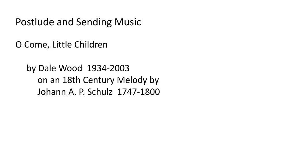 postlude and sending music