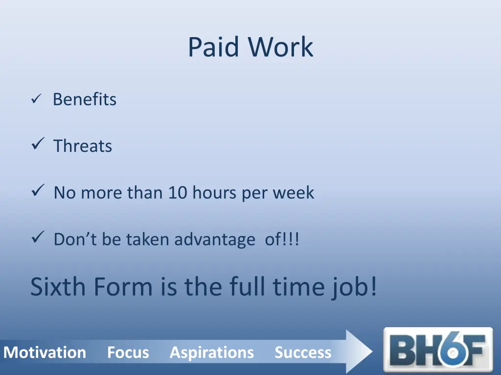 paid work