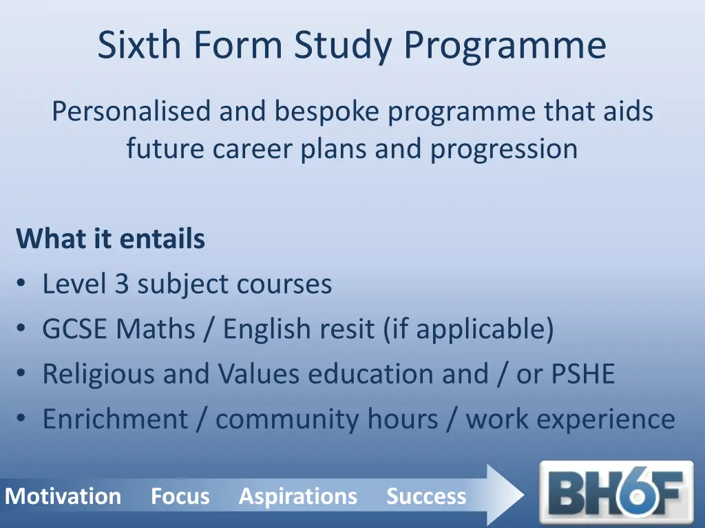 sixth form study programme