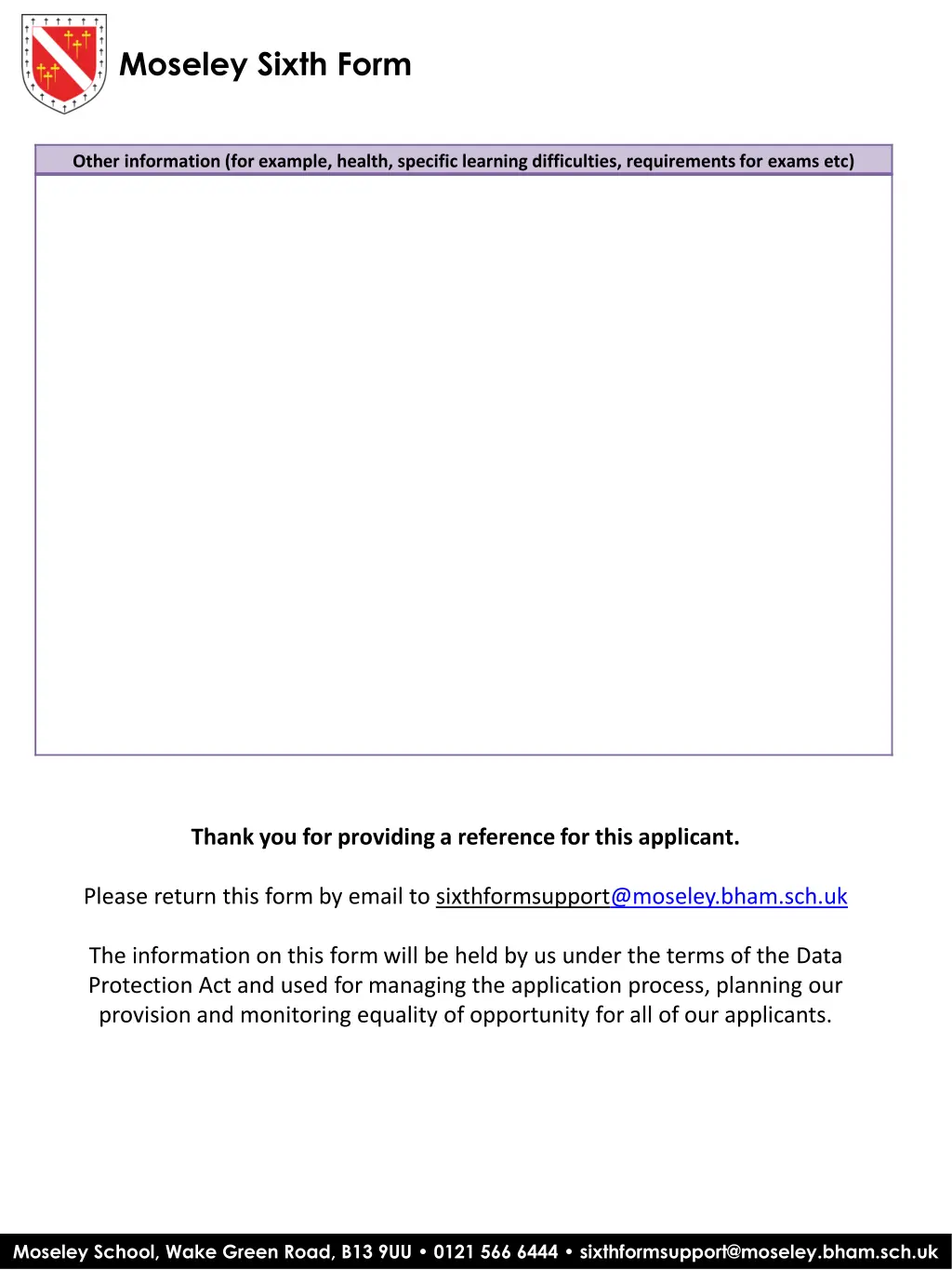 moseley sixth form 2