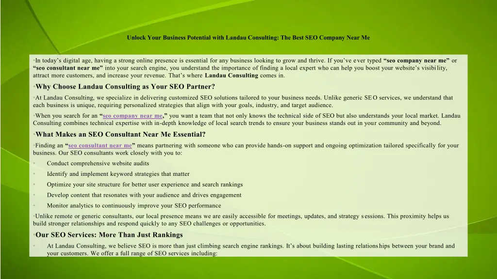 unlock your business potential with landau