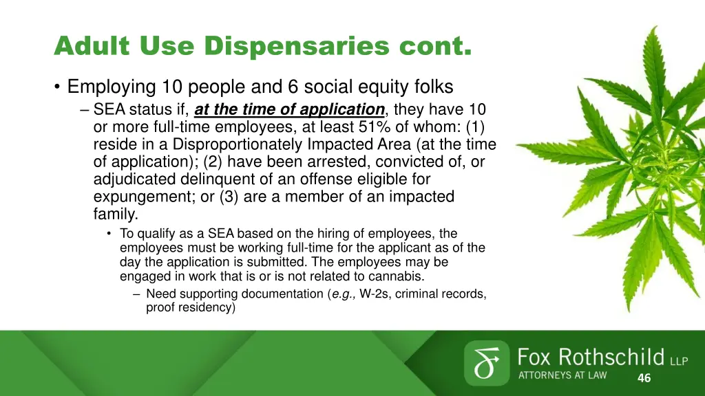 adult use dispensaries cont