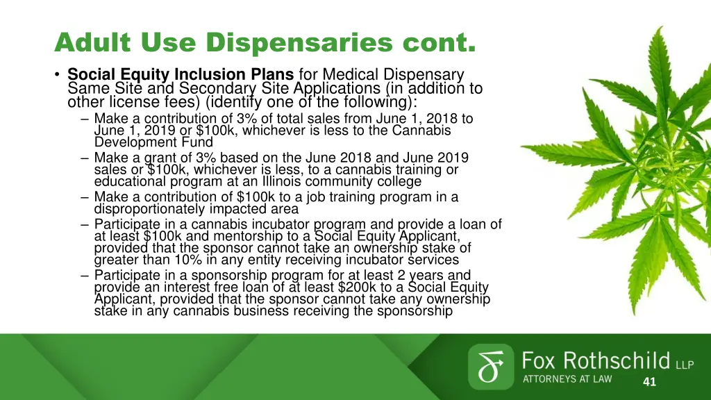adult use dispensaries cont social equity