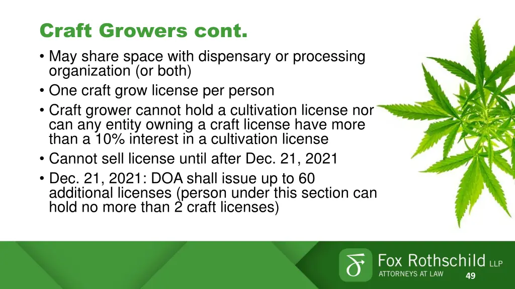 craft growers cont may share space with