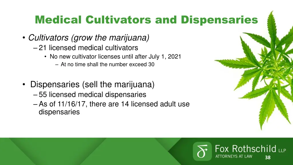 medical cultivators and dispensaries