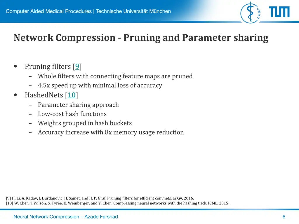network compression pruning and parameter sharing