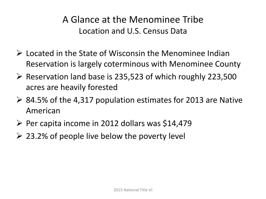 a glance at the menominee tribe location