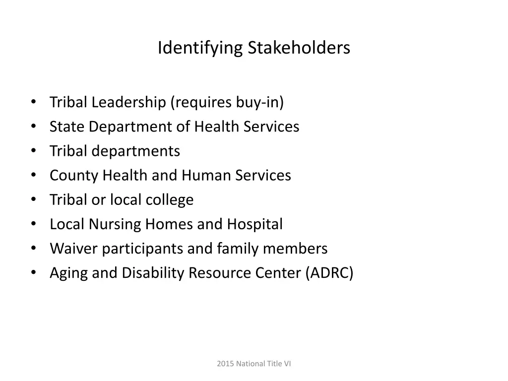 identifying stakeholders